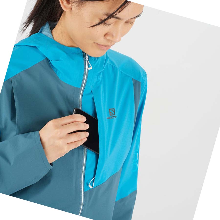 Chaquetas Salomon BONATTI TRAIL WATERPROOF Mujer Azules | MX 2494VRW